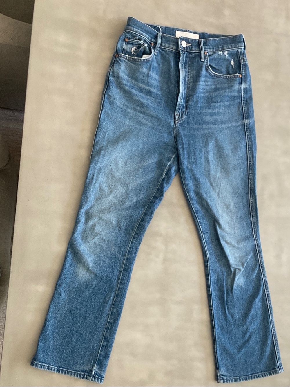 MOTHER Women's Blue Flare-Leg Denim Jeans
